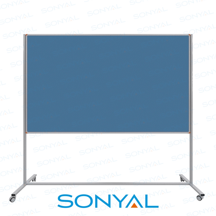 Sonyal 120x200 Tekerlekli Çuhalı Gök Mavisi Kumaşlı Pano 