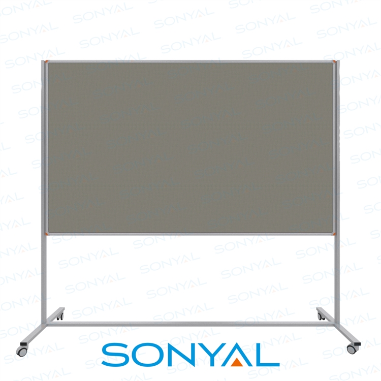 Sonyal 120x200 Tekerlekli Çuhalı Gri Kumaşlı Pano 