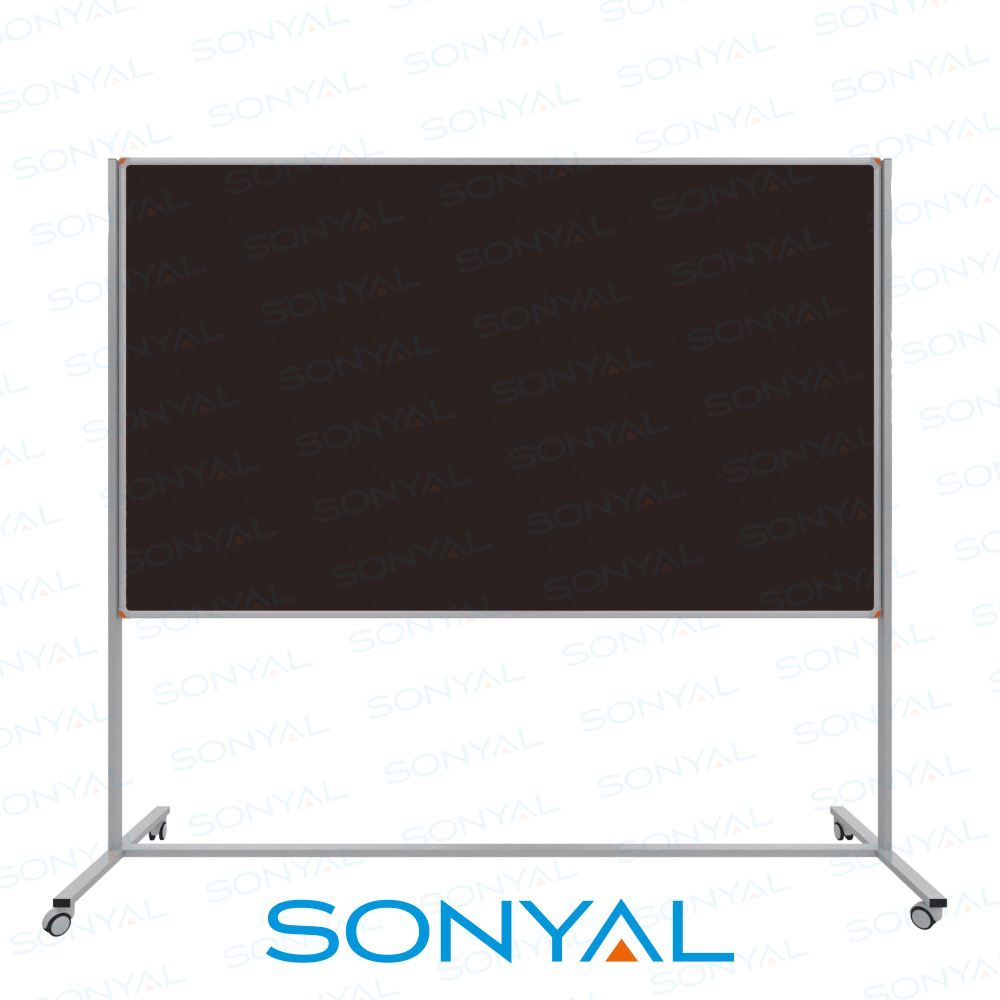 Sonyal 120x200 Tekerlekli Çuhalı Koyu Kahve Kumaşlı Pano 