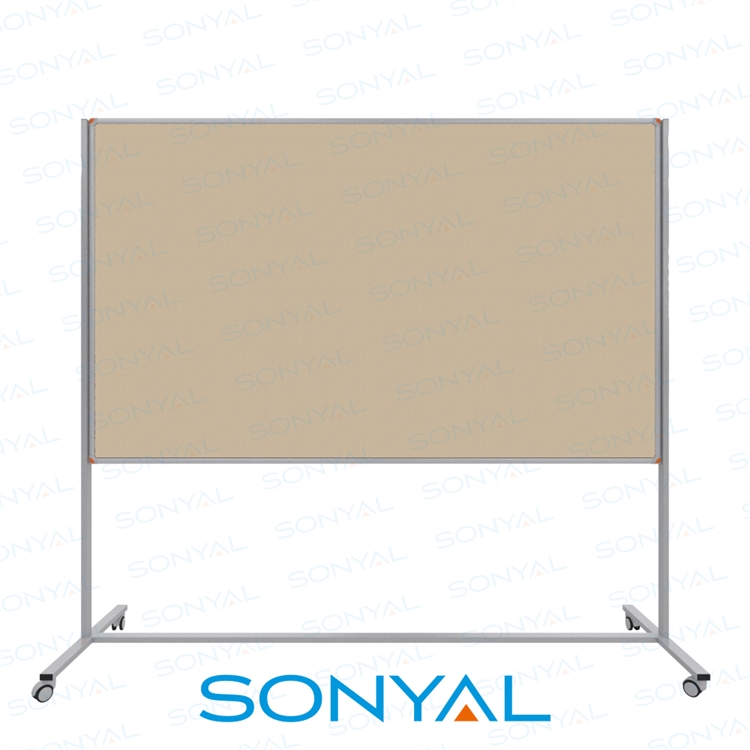 Sonyal 120x200 Tekerlekli Çuhalı Krem Kumaşlı Pano 