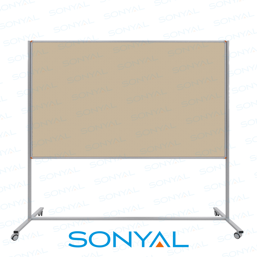 Sonyal 120x200 Tekerlekli Çuhalı Krem Kumaşlı Pano 