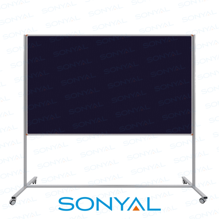 Sonyal 120x200 Tekerlekli Çuhalı Lacivert Kumaşlı Pano 