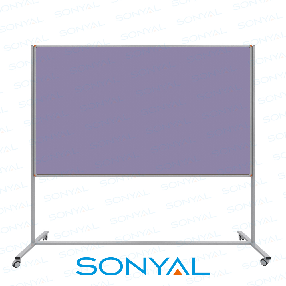 Sonyal 120x200 Tekerlekli Çuhalı Lila Kumaşlı Pano 