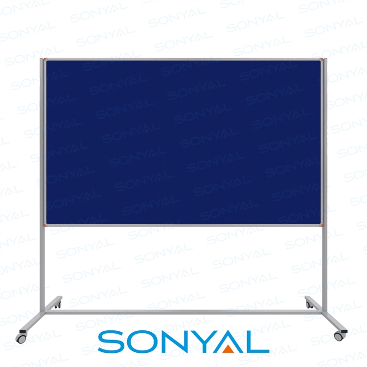 Sonyal 120x200 Tekerlekli Çuhalı Mavi Kumaşlı Pano 