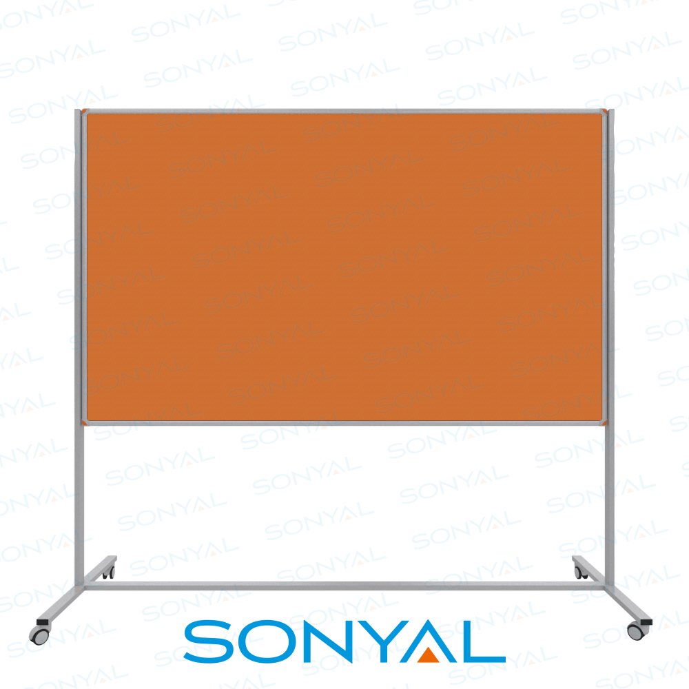 Sonyal 120x200 Tekerlekli Çuhalı Turuncu Kumaşlı Pano 