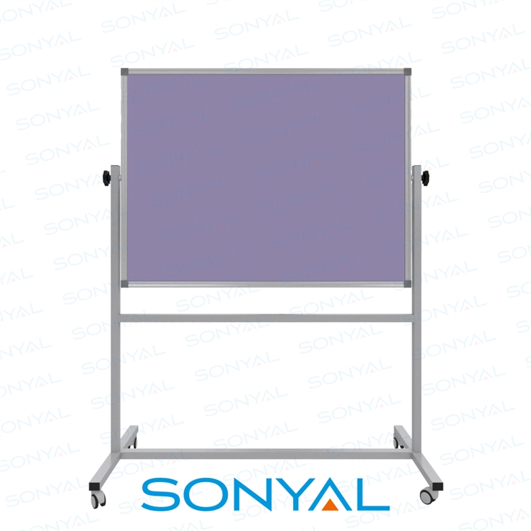 Sonyal 90x120 Tekerlekli Çuhalı Çift Taraflı Lila Kumaşlı Pano