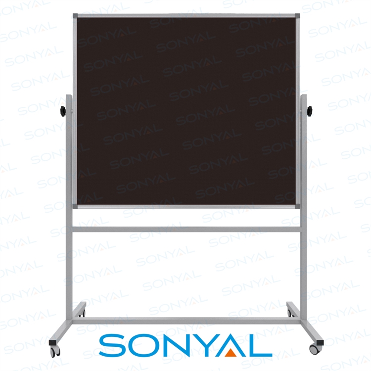 Sonyal 120x140 Tekerlekli Çuhalı Çift Taraflı Koyu Kahve Kumaşlı Pano