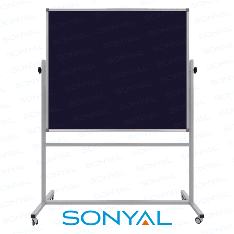 Sonyal 120x140 Tekerlekli Çuhalı Çift Taraflı Lacivert Kumaşlı Pano