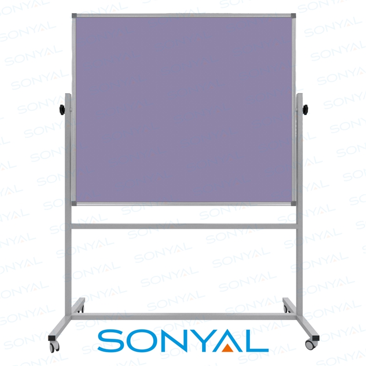 Sonyal 120x140 Tekerlekli Çuhalı Çift Taraflı Lila Kumaşlı Pano