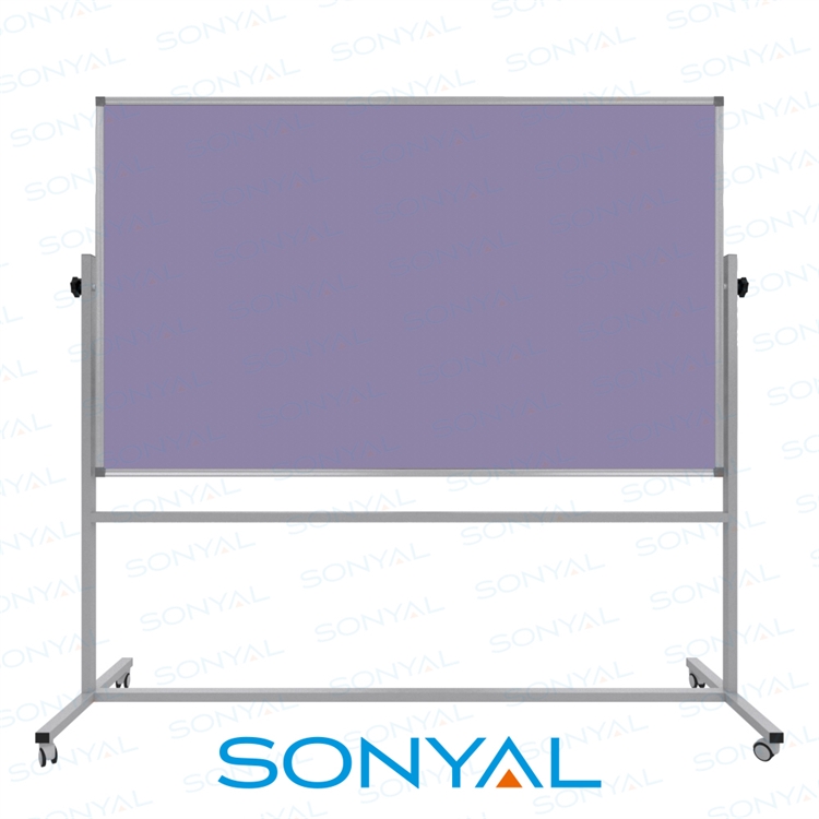 Sonyal 120x200 Tekerlekli Çuhalı Çift Taraflı Lila Kumaşlı Pano