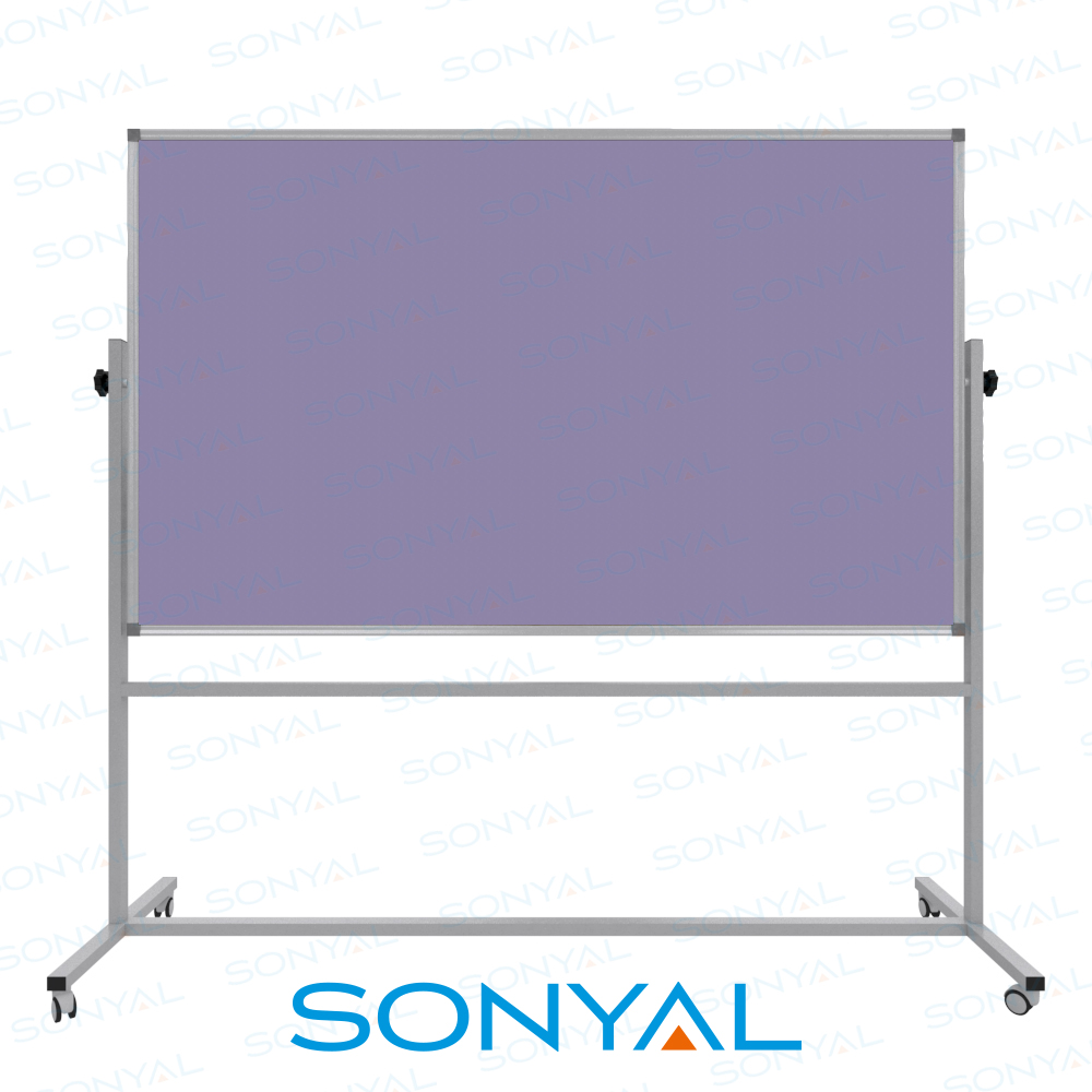 Sonyal 120x200 Tekerlekli Çuhalı Çift Taraflı Lila Kumaşlı Pano