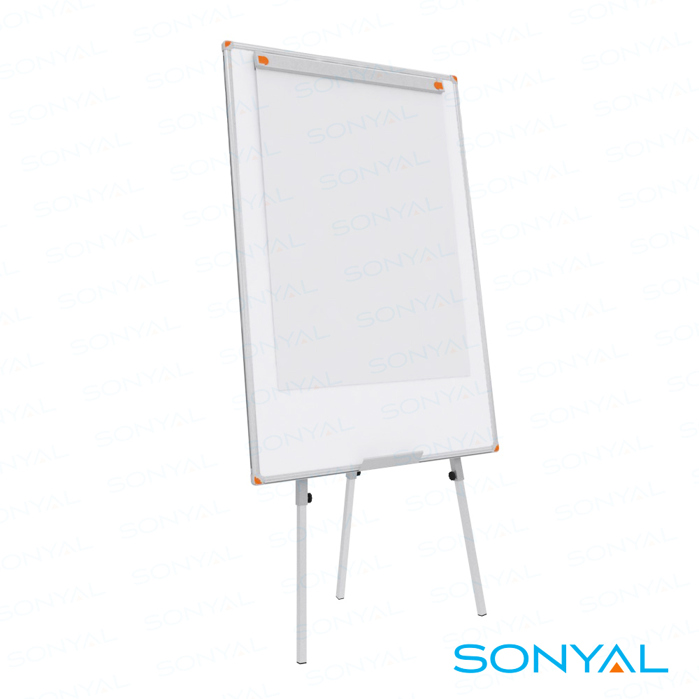 Sonyal <b>80x120</b> Teleskopik Ayaklı Laminat Flipchart Beyaz Yazı Tahtası
