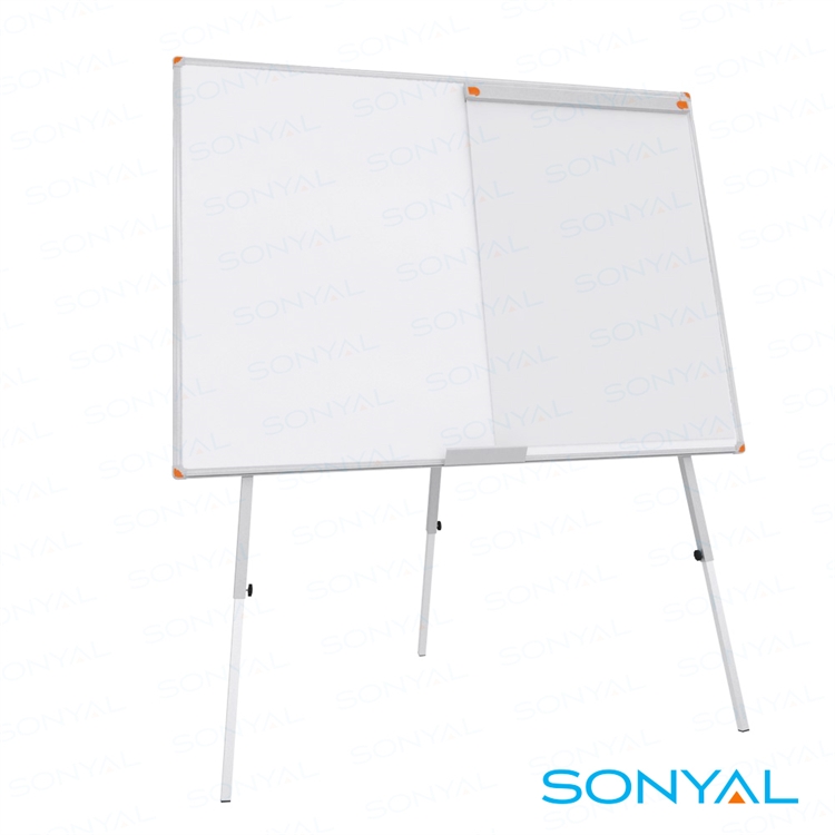 Sonyal <b>140x100 </b> Teleskopik Ayaklı Laminat Flipchart Beyaz Yazı Tahtası