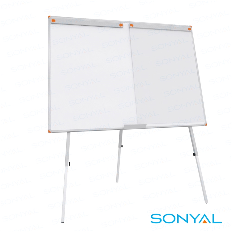 Sonyal <b>140x100 </b> Teleskopik Ayaklı Laminat 2 Flipchart Beyaz Yazı Tahtası