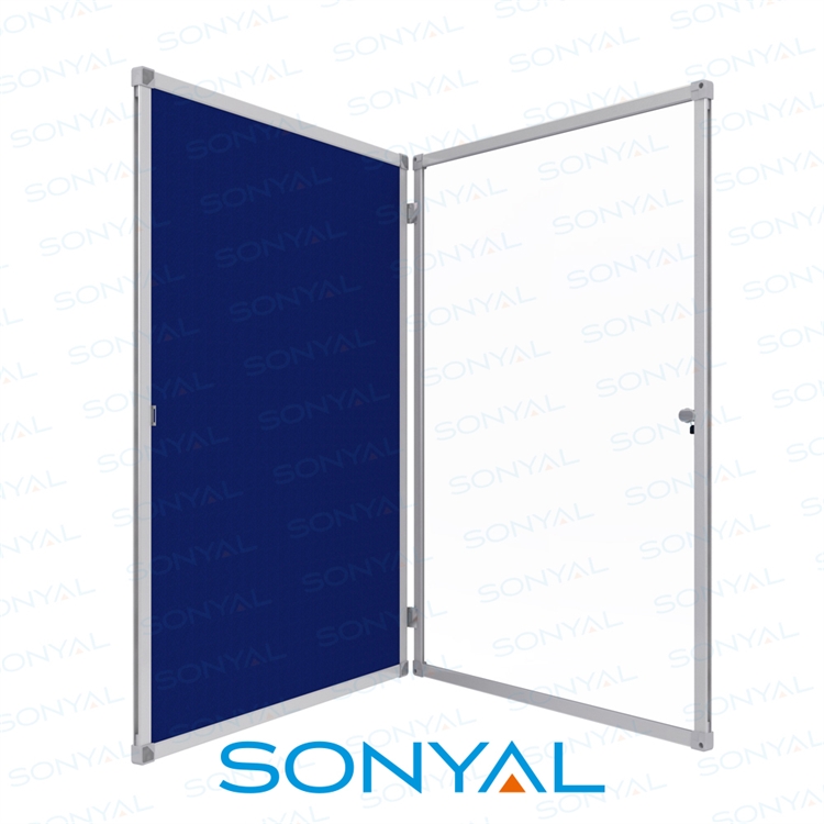 Sonyal 50X70 Kilitli Camlı Kumaş İlan Çuhalı Panosu