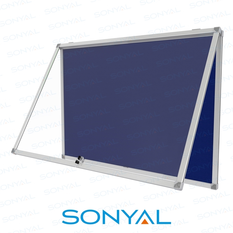 Sonyal 70X100 Kilitli İnce Metal Çerçeve Kumaş Çuhalı Pano