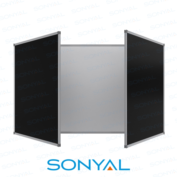 Kapaklı Duvara Monte Laminat Çift Kanatlı Karma Okul Yazı Tahtası 120x200