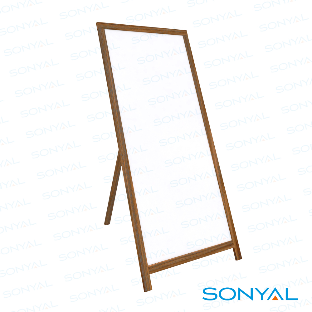 Lüks Ahşap Ayaklı Beyaz Yazı Tahtası 60x130