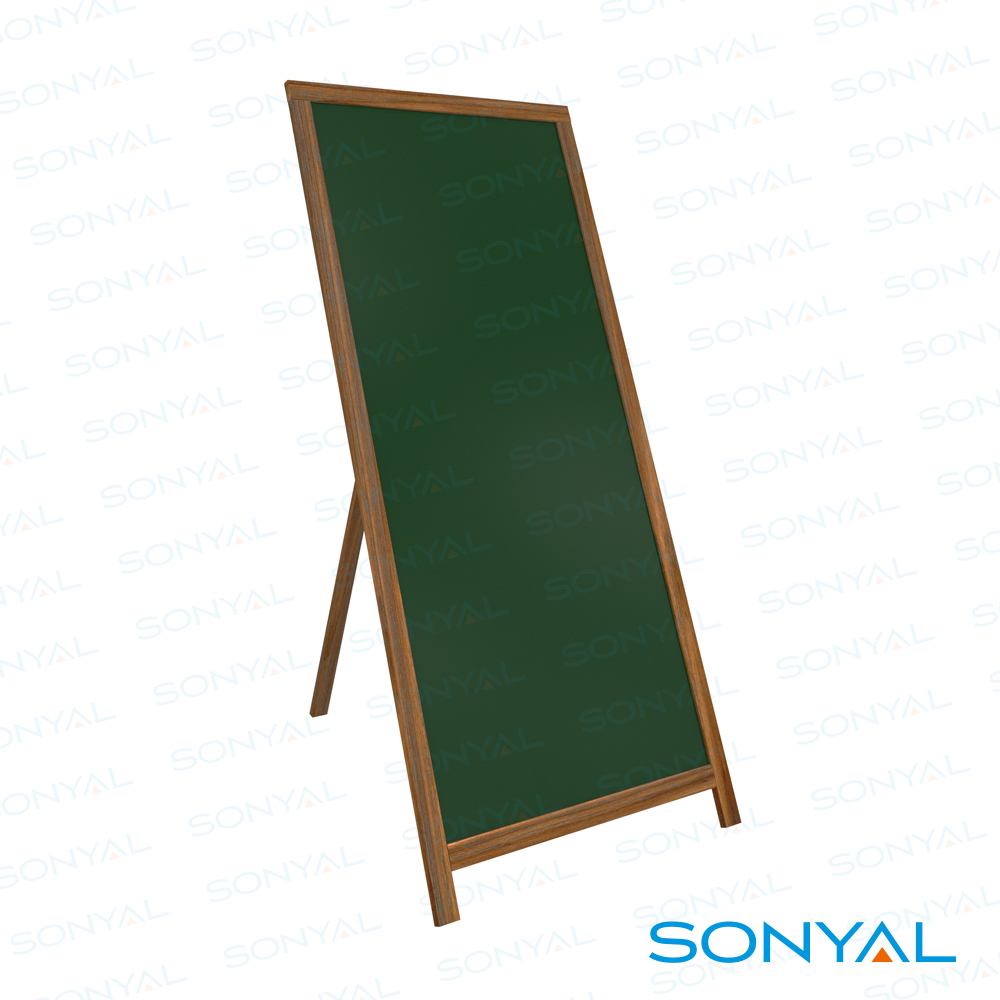 Lüks Ahşap Ayaklı Yeşil Tebeşirli Yazı Tahtası 60x130