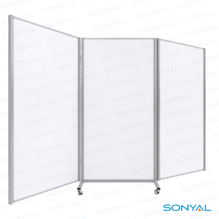 Sonyal 3 Kanatlı 270x180 6 Yüzlü Paravan Beyaz Laminat Yazı Tahtası