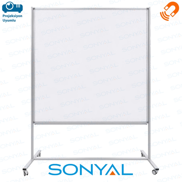 Sonyal <b>150*200 </b>  Mobil Beyaz Yazı Tahtası- <b> Tek Taraflı </b> Çelik Emaye 