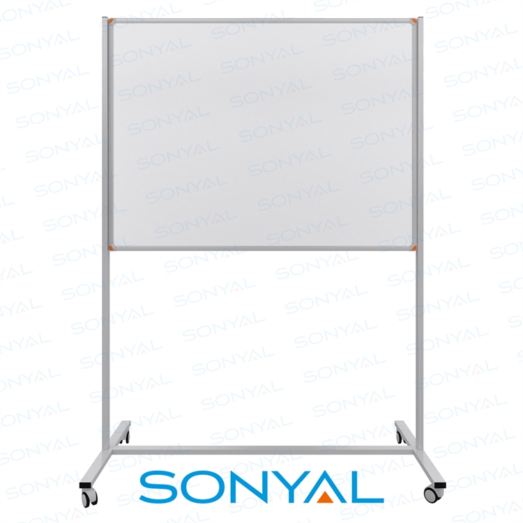 Sonyal <b>90x120 </b>Tekerlekli Ayaklı Beyaz Yazı Tahtası Laminat <b> Tek Taraflı </b>