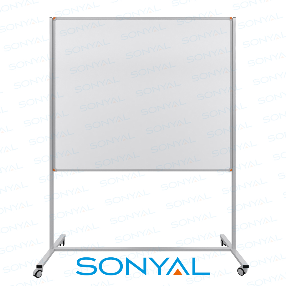 Sonyal <b>120x140</b> Tekerlekli Ayaklı Beyaz Yazı Tahtası Laminat <b> Tek Taraflı </b>