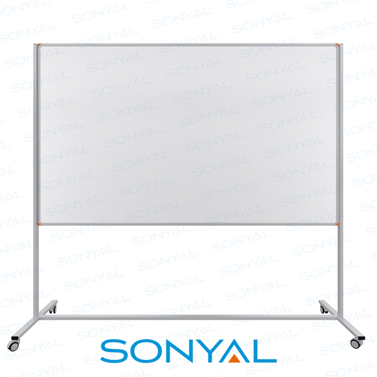 Sonyal <b>120x200</b> Tekerlekli Ayaklı Beyaz Yazı Tahtası Laminat <b> Tek Taraflı </b>
