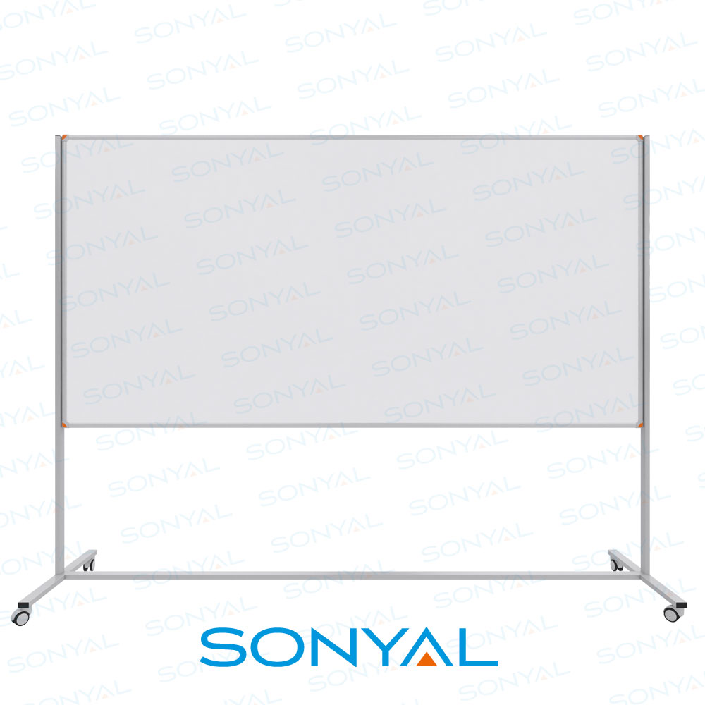 Sonyal <b>120x240</b> Tekerlekli Ayaklı Beyaz Yazı Tahtası Laminat <b> Tek Taraflı </b>