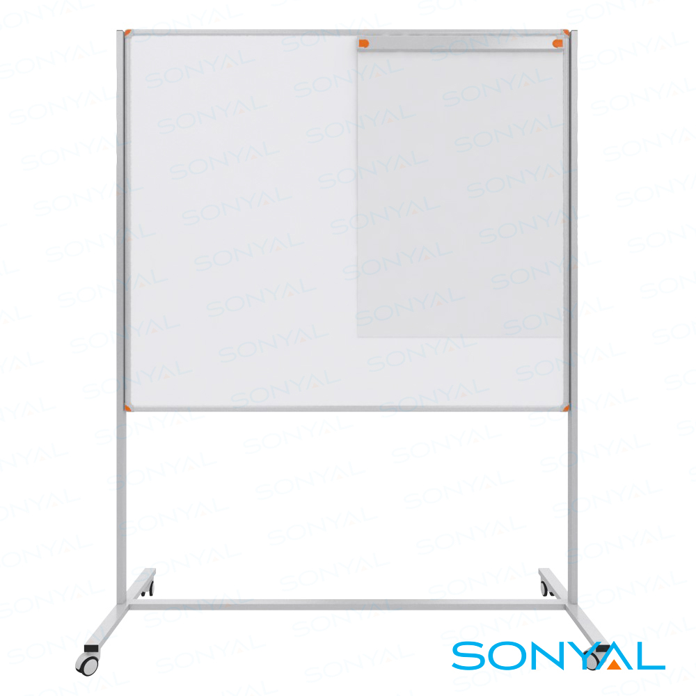 Sonyal <b>120x140</b> Tekerlekli Ayaklı <b>Flipchart </b>Laminat Beyaz Yazı Tahtası <b> Tek Taraflı </b>