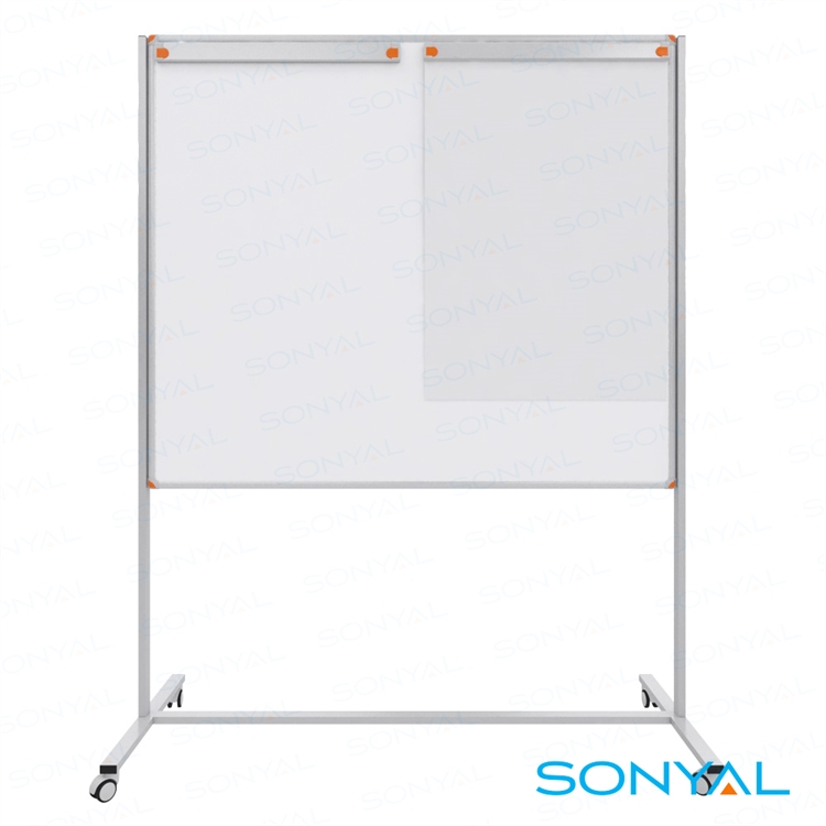 Sonyal <b>120*140</b> Tekerlekli Ayaklı <b>Çift Flipchart</b> Beyaz Yazı Tahtası <b> Tek Taraflı </b>