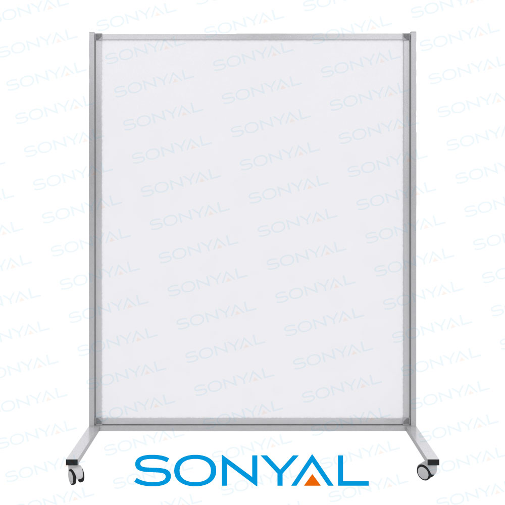 Sonyal <b>140x120</b> Tekerlekli Ayaklı Beyaz Yazı Tahtası Laminat <b> Tek Taraflı Paravan</b>