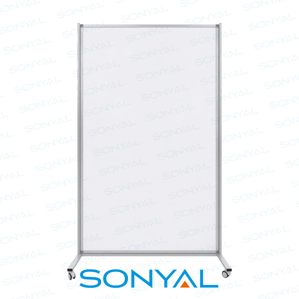 Sonyal <b>200x120</b> Tekerlekli Ayaklı Beyaz Yazı Tahtası Laminat<b> Tek Taraflı Paravan</b>