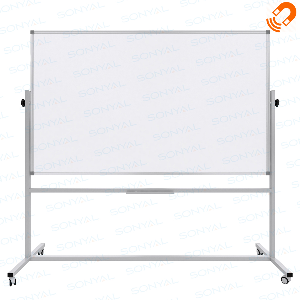 Sonyal <b>120x200 </b> Mobil Beyaz Yazı Tahtası- <b> Çift Taraflı </b> Manyetik 
