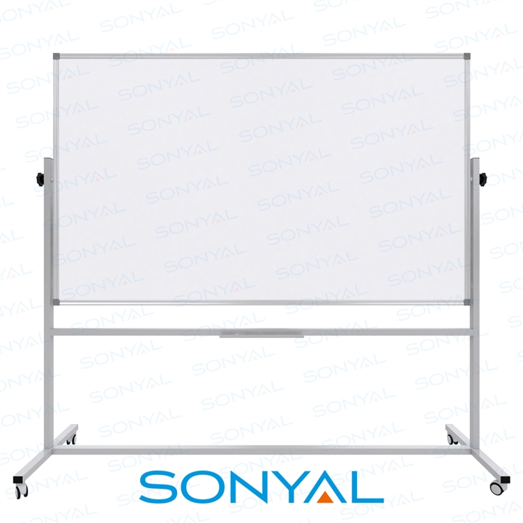 Sonyal <b>120x200 </b>  Mobil Beyaz Yazı Tahtası- <b> Çift Taraflı </b> Laminat 