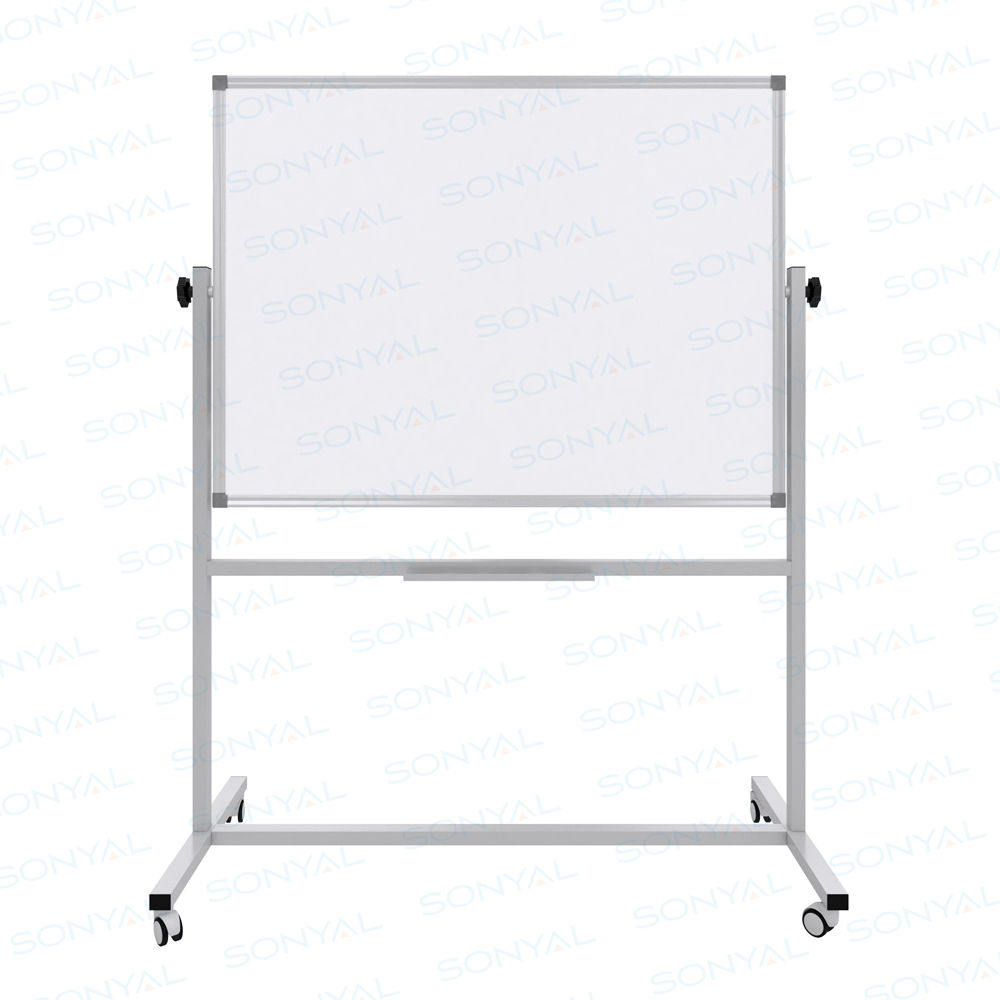 Sonyal <b>90x120 </b>  Mobil Beyaz Yazı Tahtası- <b> Çift Taraflı </b> Laminat 