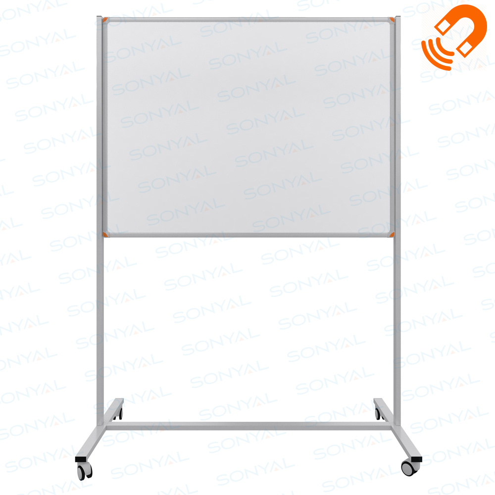 Sonyal <b>90x120 </b>  Tekerlekli Beyaz Yazı Tahtası- <b> Tek Taraflı </b> Manyetik 