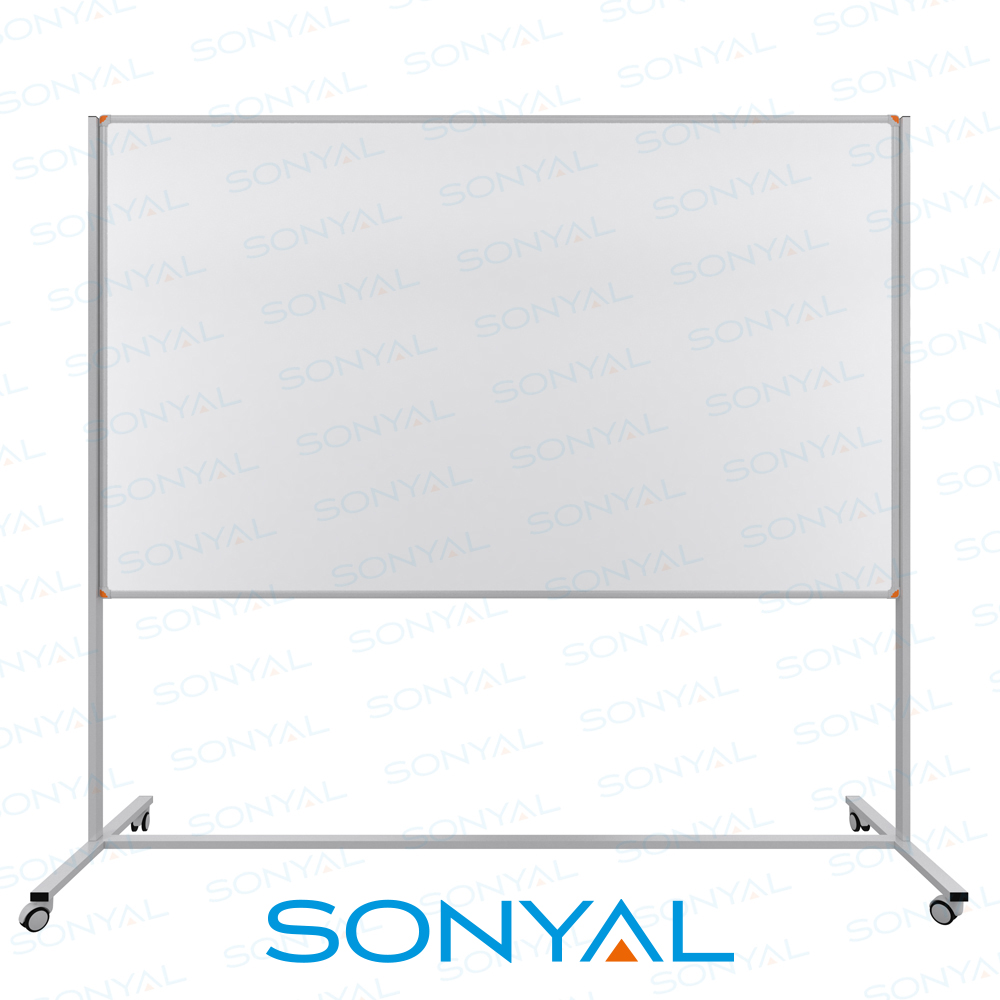 Sonyal <b>120x200 </b>  Mobil  Beyaz Yazı Tahtası- <b> Tek Taraflı </b> Laminat