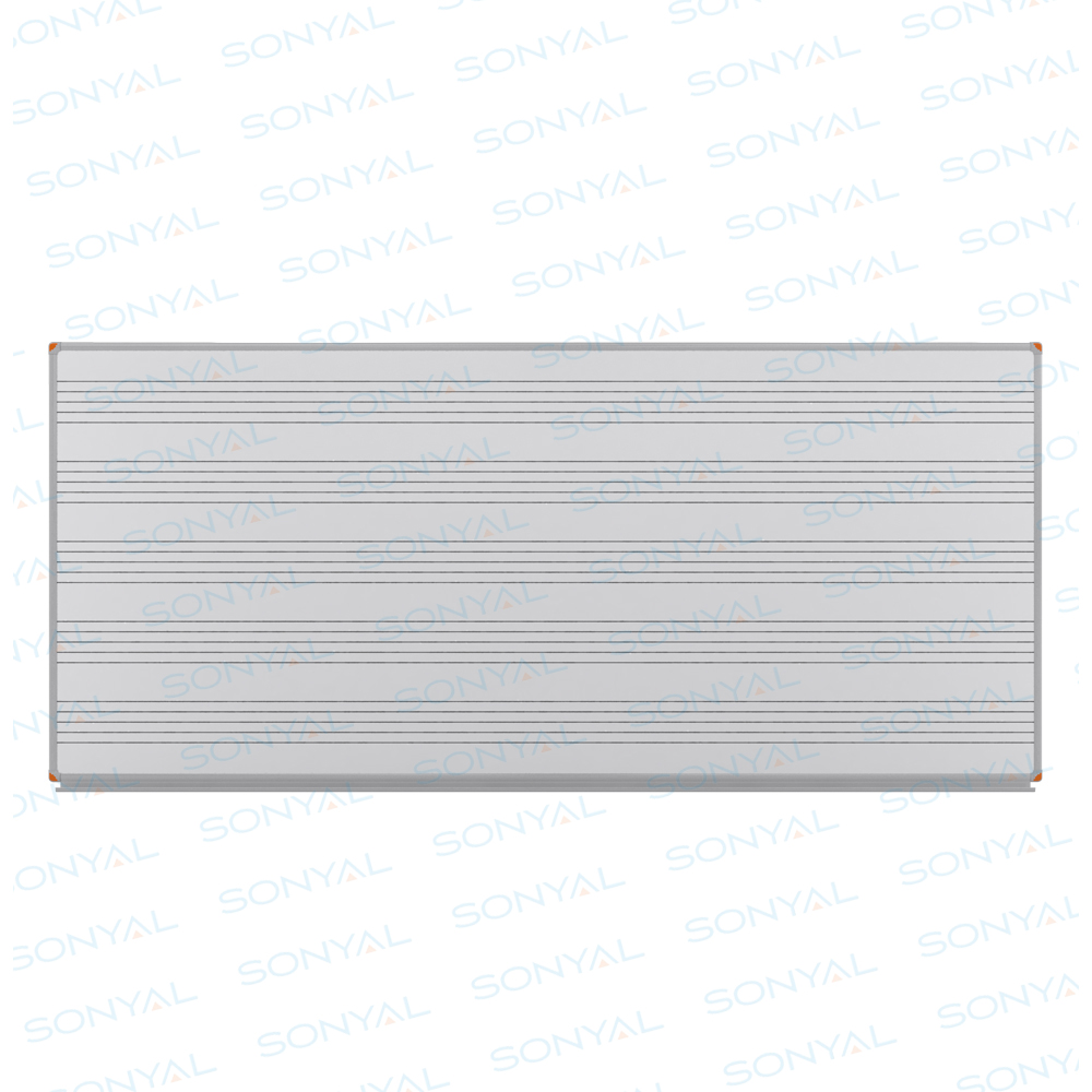 120x140 Dijital Baskı Müzik Çizgili Laminat Beyaz Yazı Tahtası