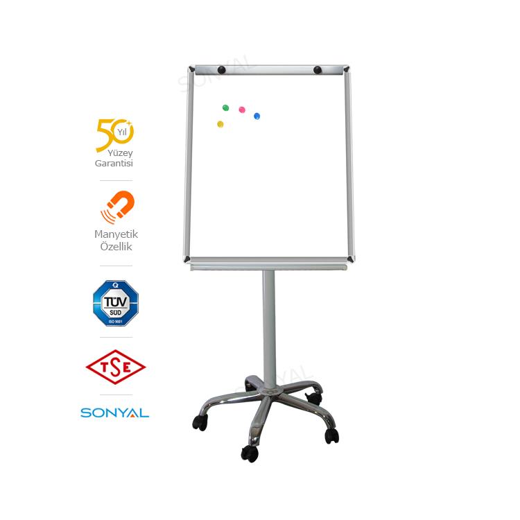 Sonyal <b>70*100 </b>  Flipchart Tekerlekli Beyaz Yazı Tahtası (Emaye)