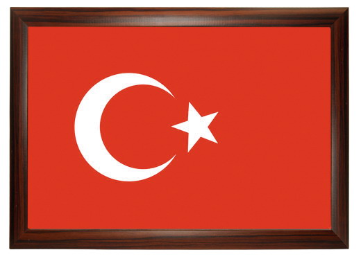 Ahşap Çerçeveli Bayrak - 21x30cm