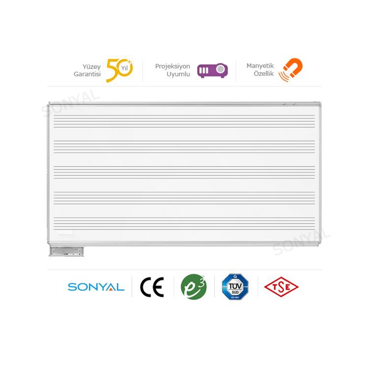 <b>120*150 </b>  Duvara Monte Çelik Emaye Beyaz Müzik Yazı Tahtası