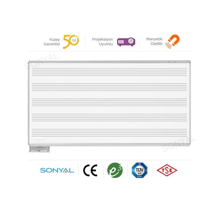 <b>120*300 </b>  Duvara Monte Çelik Emaye Beyaz Müzik Yazı Tahtası