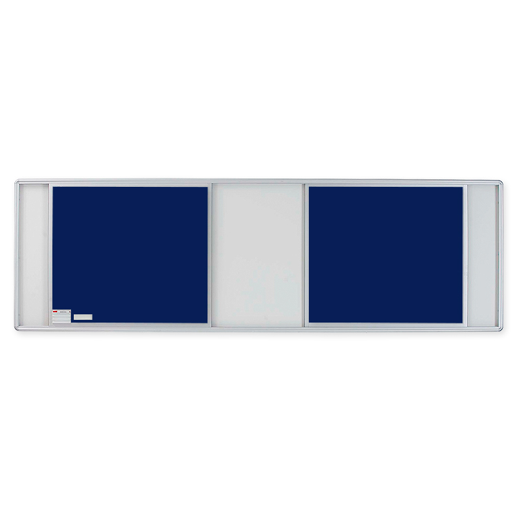 Sürgülü Raylı Mavi Duvara Monte Emaye Yazı Tahtası 120x500