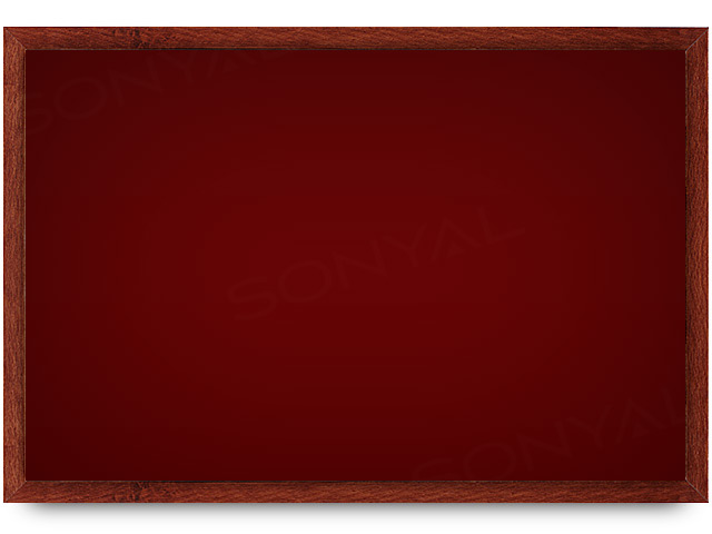 Sonyal 90x120 Ahşap Çerçeve Kumaşlı Duyuru Panosu - Bordo