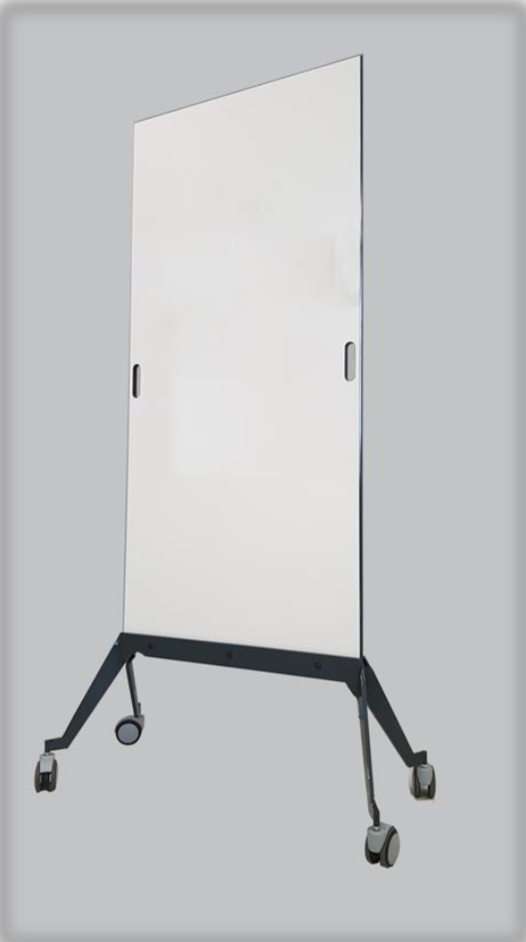 Sonyal <b>70x160</b> Çerçevesiz Tekerlekli Ayaklı Seramik Beyaz Yazı Tahtası<b> Çift Taraflı </b>