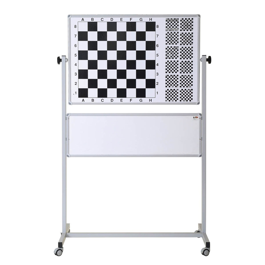 Mobil Ayaklı Manyetik Satranç Tahtası <b>(110x100)</b> Çift Taraflı