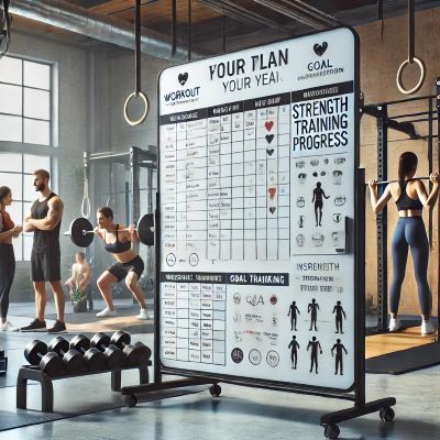 modern bir spor salonunda kullanılan yazı tahtası